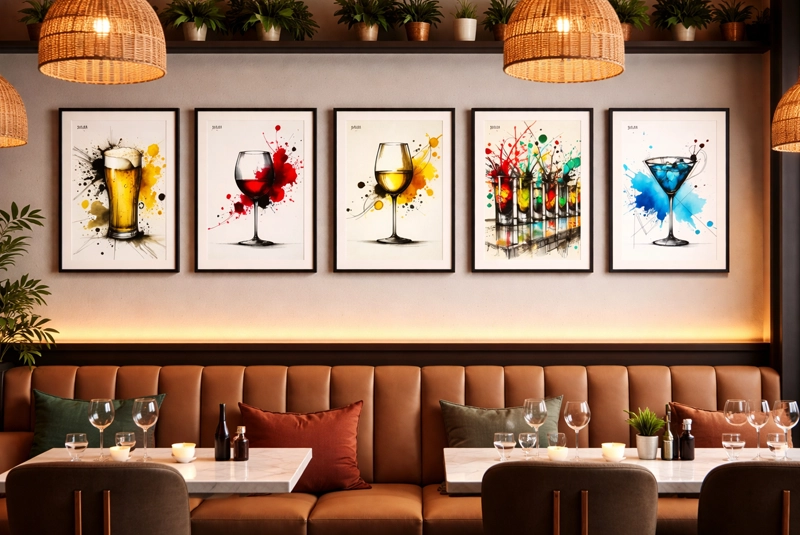 Affiches de Boissons dans un restaurant