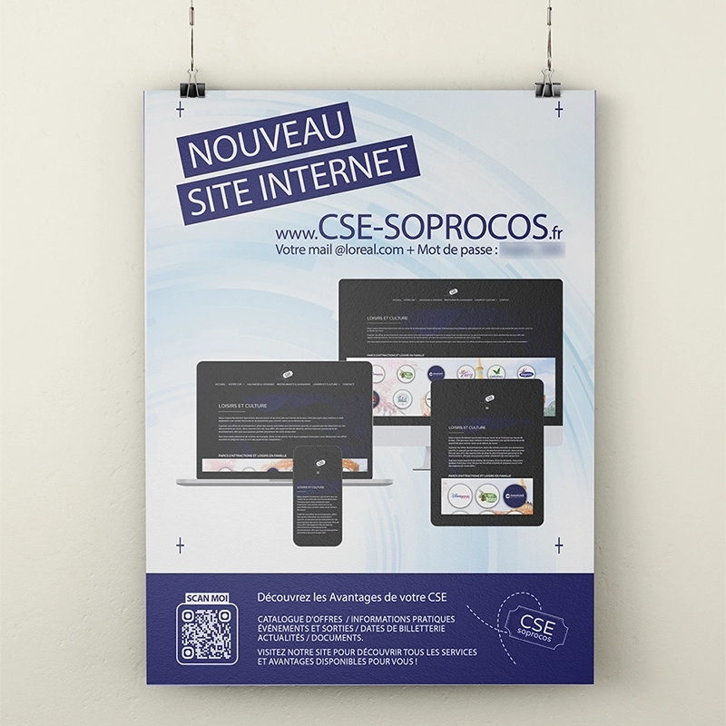 Affiche annonce nouveau site CSE Soprocos