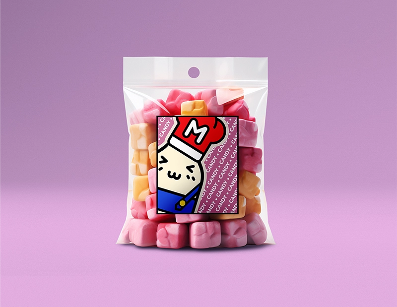 Bonbons et univers visuel Super Mayo