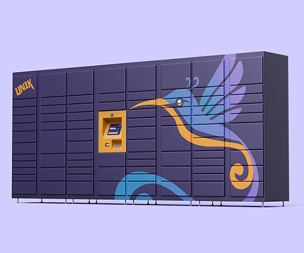 Casier type Mondial Relay branding UNIK